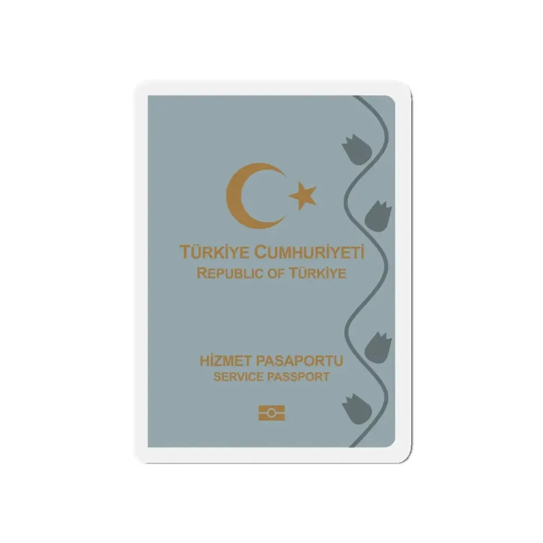 Turkish Passport (Service) - Refrigerator Magnet 5 Inch - The Sticker Space