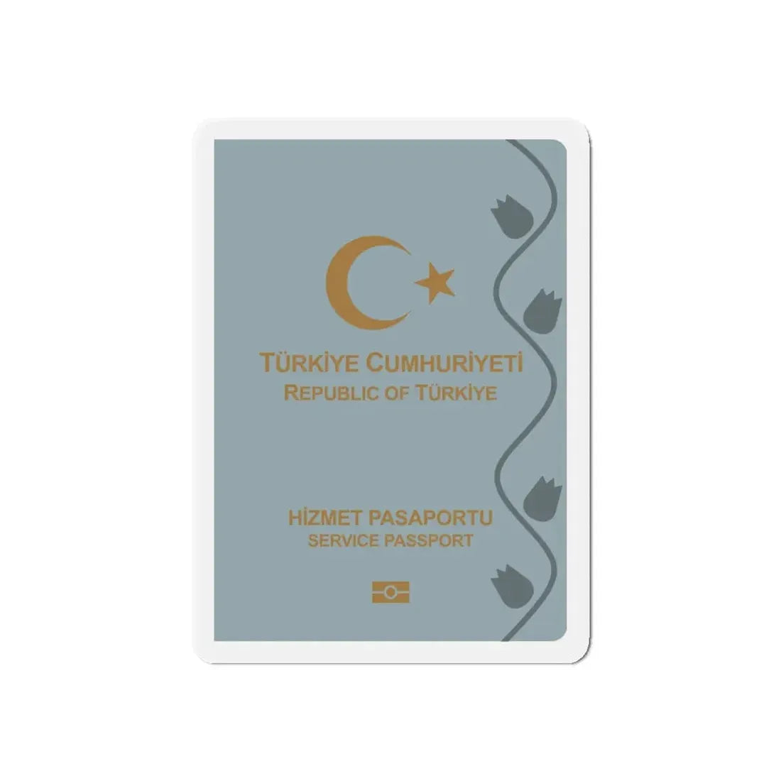 Turkish Passport (Service) - Refrigerator Magnet 6 Inch - The Sticker Space