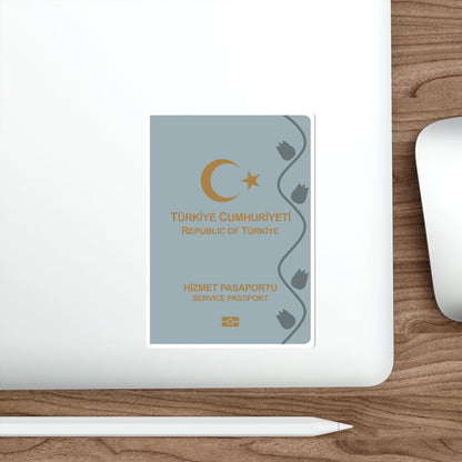 Turkish Passport (Service) STICKER Vinyl Die-Cut Decal-The Sticker Space