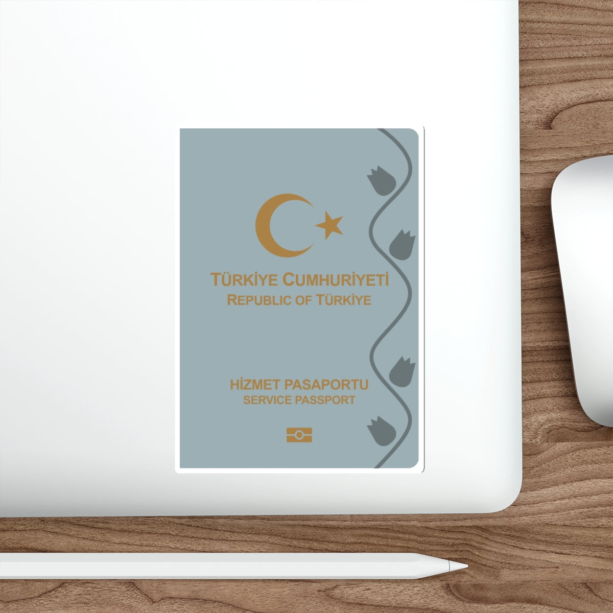 Turkish Passport (Service) STICKER Vinyl Die-Cut Decal-The Sticker Space