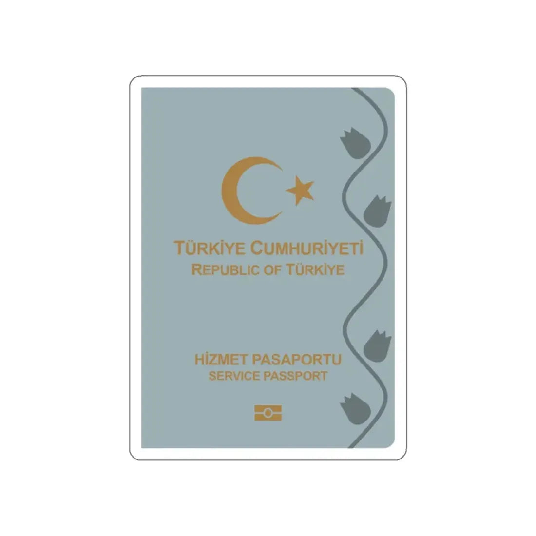 Turkish Passport (Service) STICKER Vinyl Die-Cut Decal 2 Inch - The Sticker Space