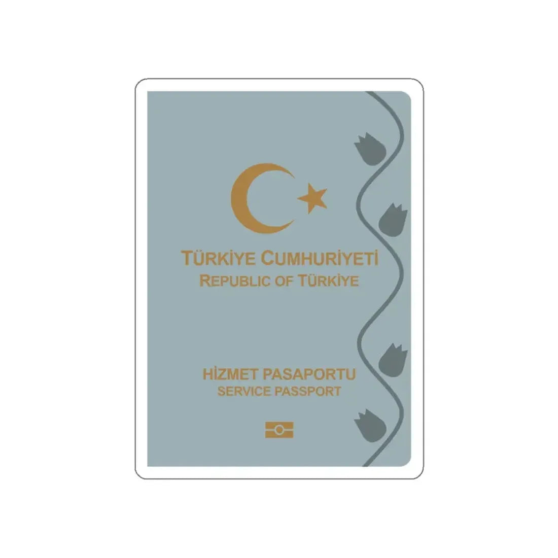 Turkish Passport (Service) STICKER Vinyl Die-Cut Decal 3 Inch - The Sticker Space