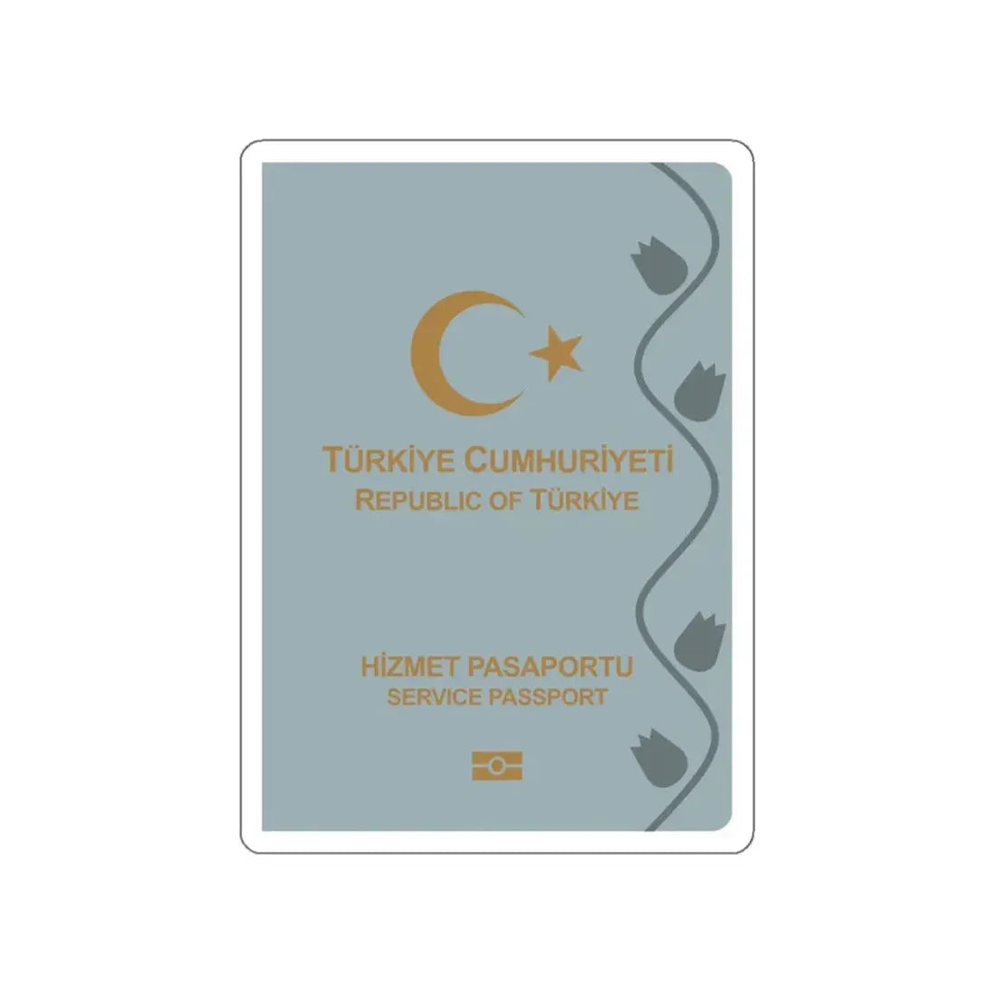 Turkish Passport (Service) STICKER Vinyl Die-Cut Decal 4 Inch - The Sticker Space