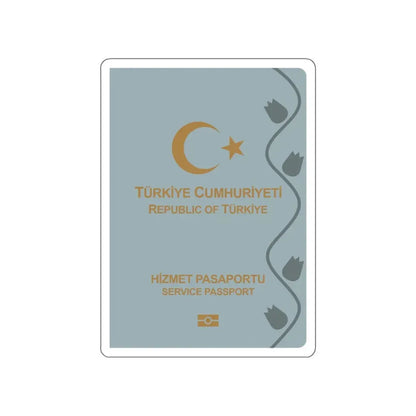 Turkish Passport (Service) STICKER Vinyl Die-Cut Decal 4 Inch - The Sticker Space
