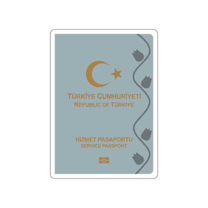 Turkish Passport (Service) STICKER Vinyl Die-Cut Decal-White-The Sticker Space