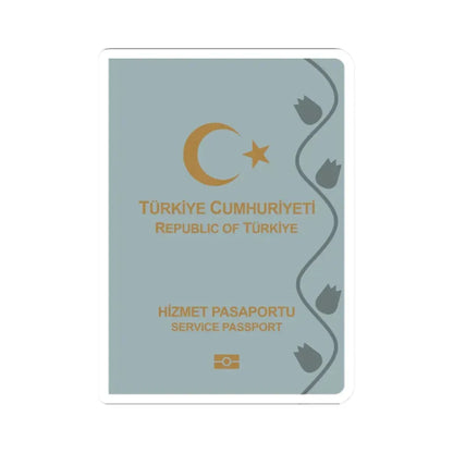 Turkish Passport (Service) - STICKER Vinyl Kiss-Cut Decal 2 Inch White - The Sticker Space