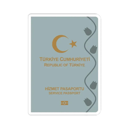 Turkish Passport (Service) - STICKER Vinyl Kiss-Cut Decal 3 Inch White - The Sticker Space