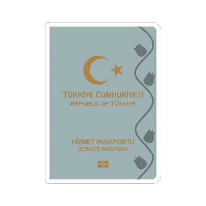 Turkish Passport (Service) - STICKER Vinyl Kiss-Cut Decal 4 Inch White - The Sticker Space