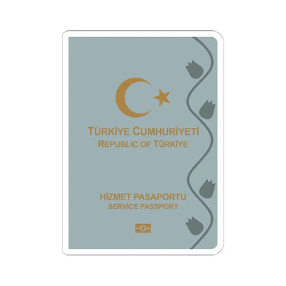 Turkish Passport (Service) - STICKER Vinyl Kiss-Cut Decal 6 Inch White - The Sticker Space
