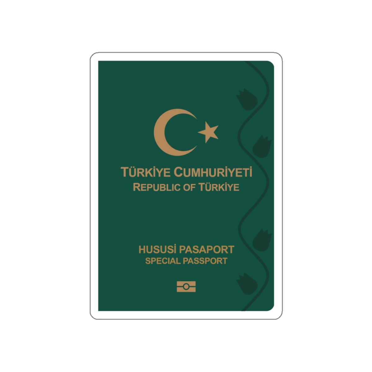 Turkish Passport (Special) STICKER Vinyl Die-Cut Decal-White-The Sticker Space