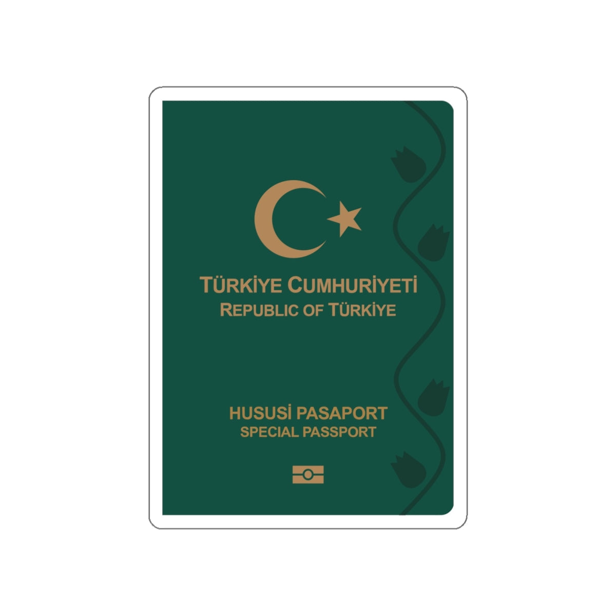 Turkish Passport (Special) STICKER Vinyl Die-Cut Decal-White-The Sticker Space