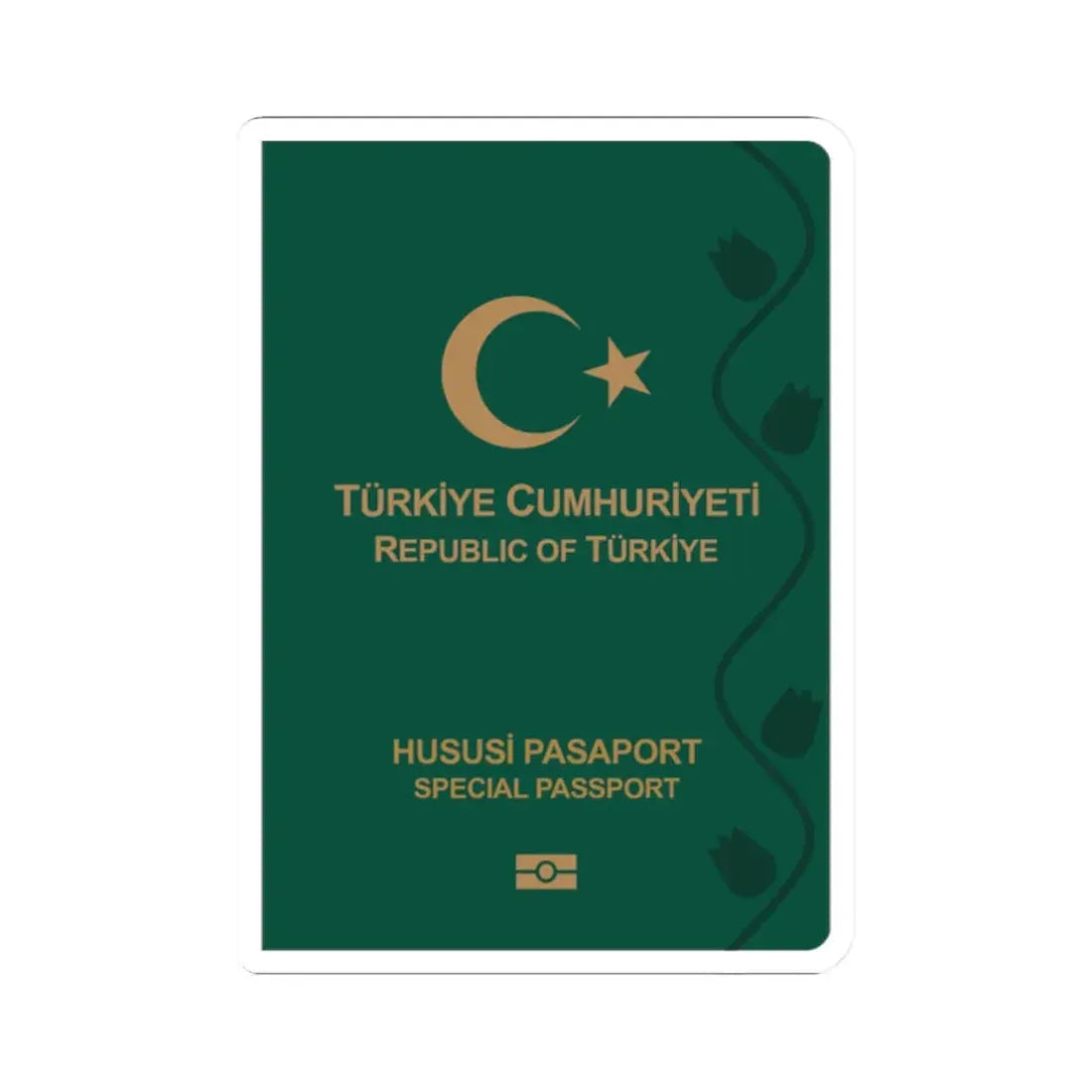 Turkish Passport (Special) - STICKER Vinyl Kiss-Cut Decal 2 Inch White - The Sticker Space