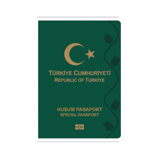 Turkish Passport (Special) - STICKER Vinyl Kiss-Cut Decal 2 Inch White - The Sticker Space
