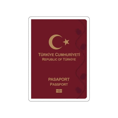 Turkish Passport STICKER Vinyl Die-Cut Decal 2 Inch - The Sticker Space