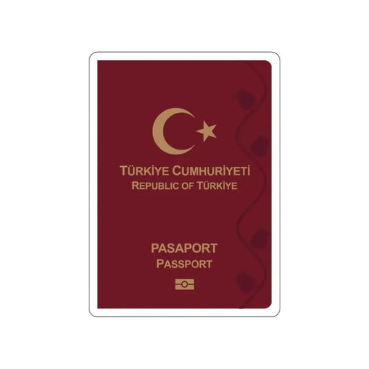 Turkish Passport STICKER Vinyl Die-Cut Decal 2 Inch - The Sticker Space