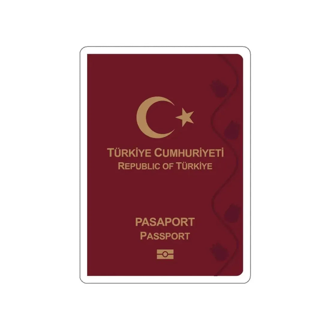 Turkish Passport STICKER Vinyl Die-Cut Decal 3 Inch - The Sticker Space