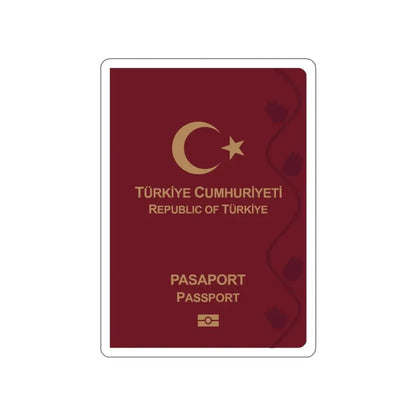 Turkish Passport STICKER Vinyl Die-Cut Decal 3 Inch - The Sticker Space