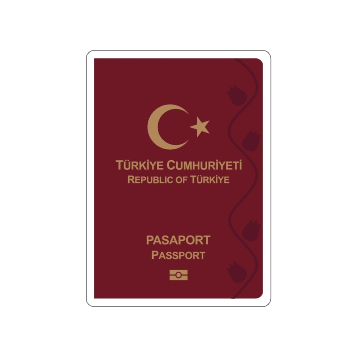 Turkish Passport STICKER Vinyl Die-Cut Decal-White-The Sticker Space