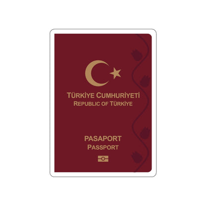 Turkish Passport STICKER Vinyl Die-Cut Decal-White-The Sticker Space