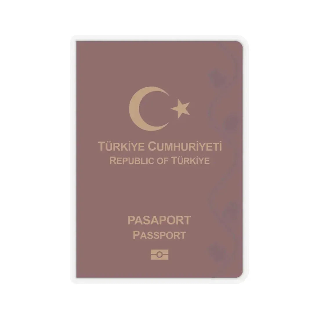 Turkish Passport - STICKER Vinyl Kiss-Cut Decal 3 Inch Transparent - The Sticker Space