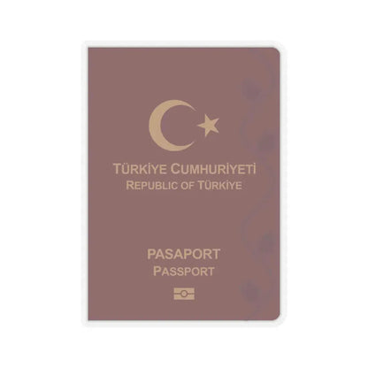 Turkish Passport - STICKER Vinyl Kiss-Cut Decal 4 Inch Transparent - The Sticker Space