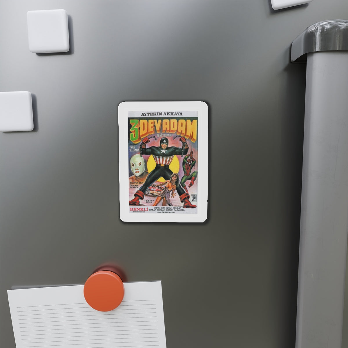 TURKISH SPIDER-MAN (3 DEV ADAM) 1973 Movie Poster - Refrigerator Magnet