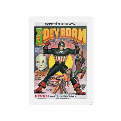 TURKISH SPIDER-MAN (3 DEV ADAM) 1973 Movie Poster - Refrigerator Magnet 3 Inch Die-Cut - The Sticker Space