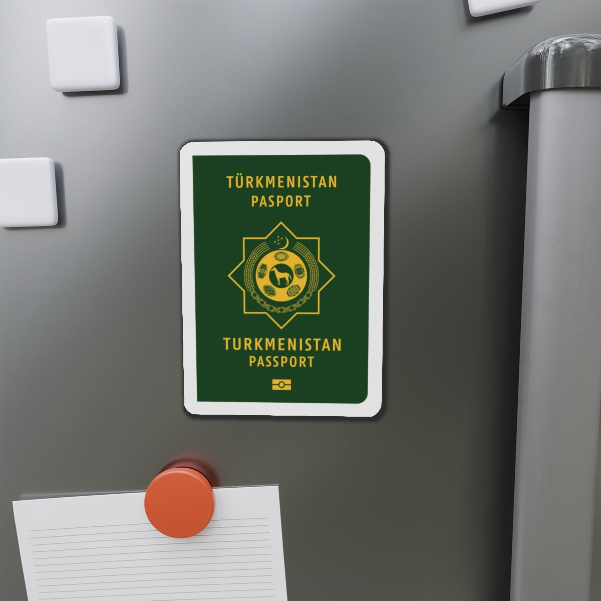 Turkmen Passport - Die-Cut Magnet-The Sticker Space