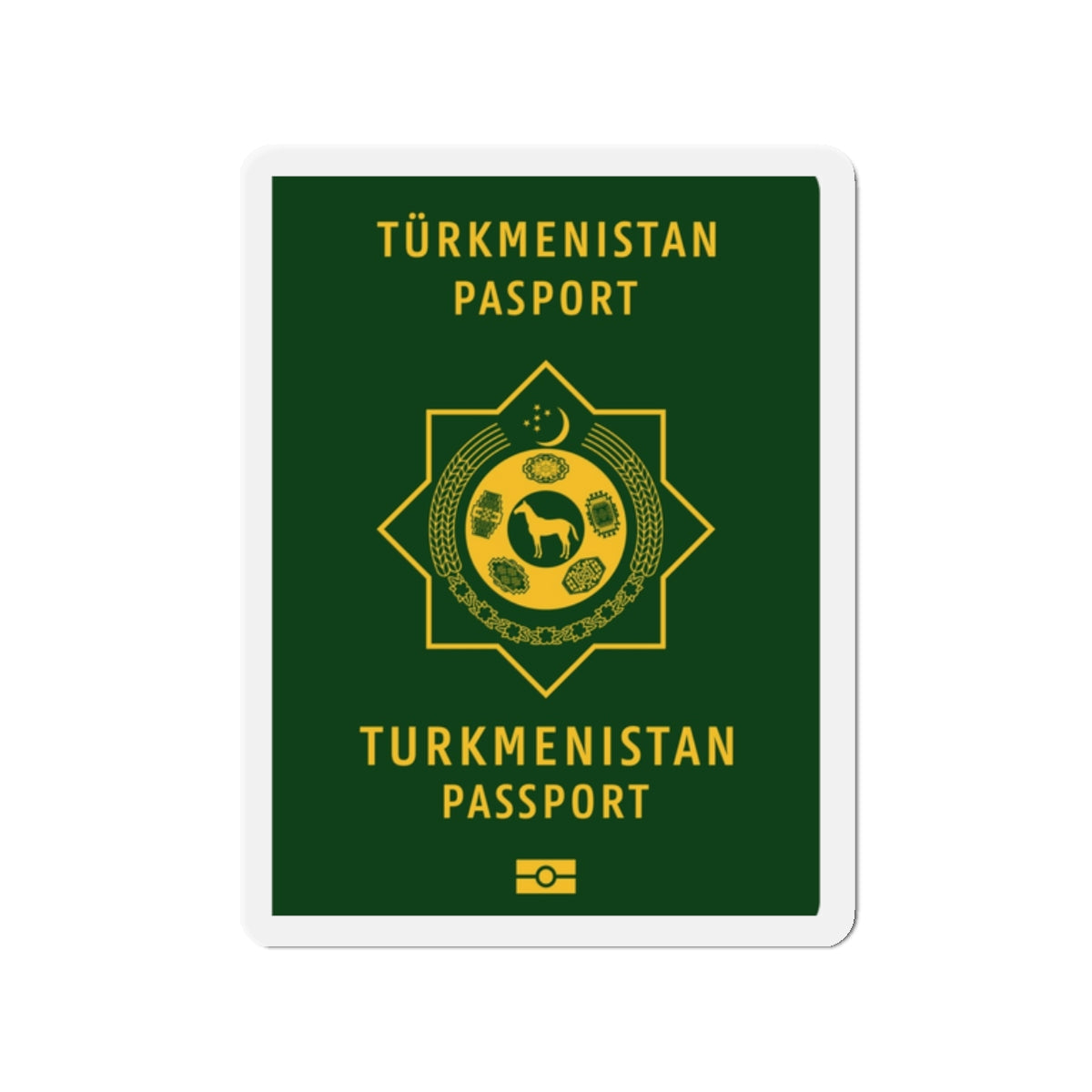 Turkmen Passport - Die-Cut Magnet-2" x 2"-The Sticker Space