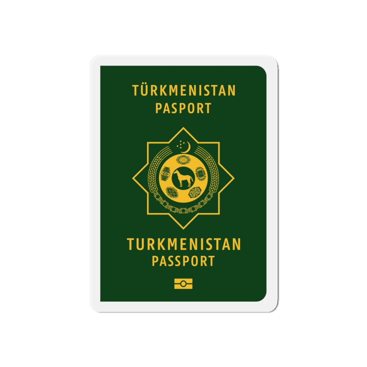 Turkmen Passport - Die-Cut Magnet-6 × 6"-The Sticker Space