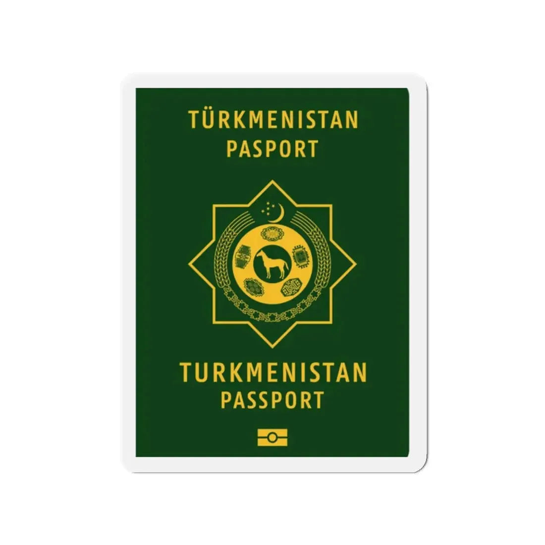 Turkmen Passport - Refrigerator Magnet 2 Inch - The Sticker Space