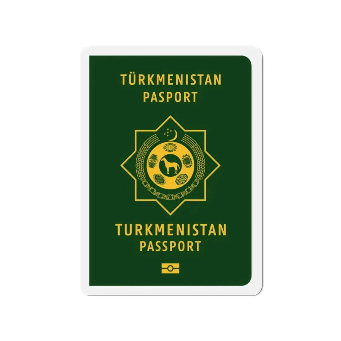 Turkmen Passport - Refrigerator Magnet 3 Inch - The Sticker Space