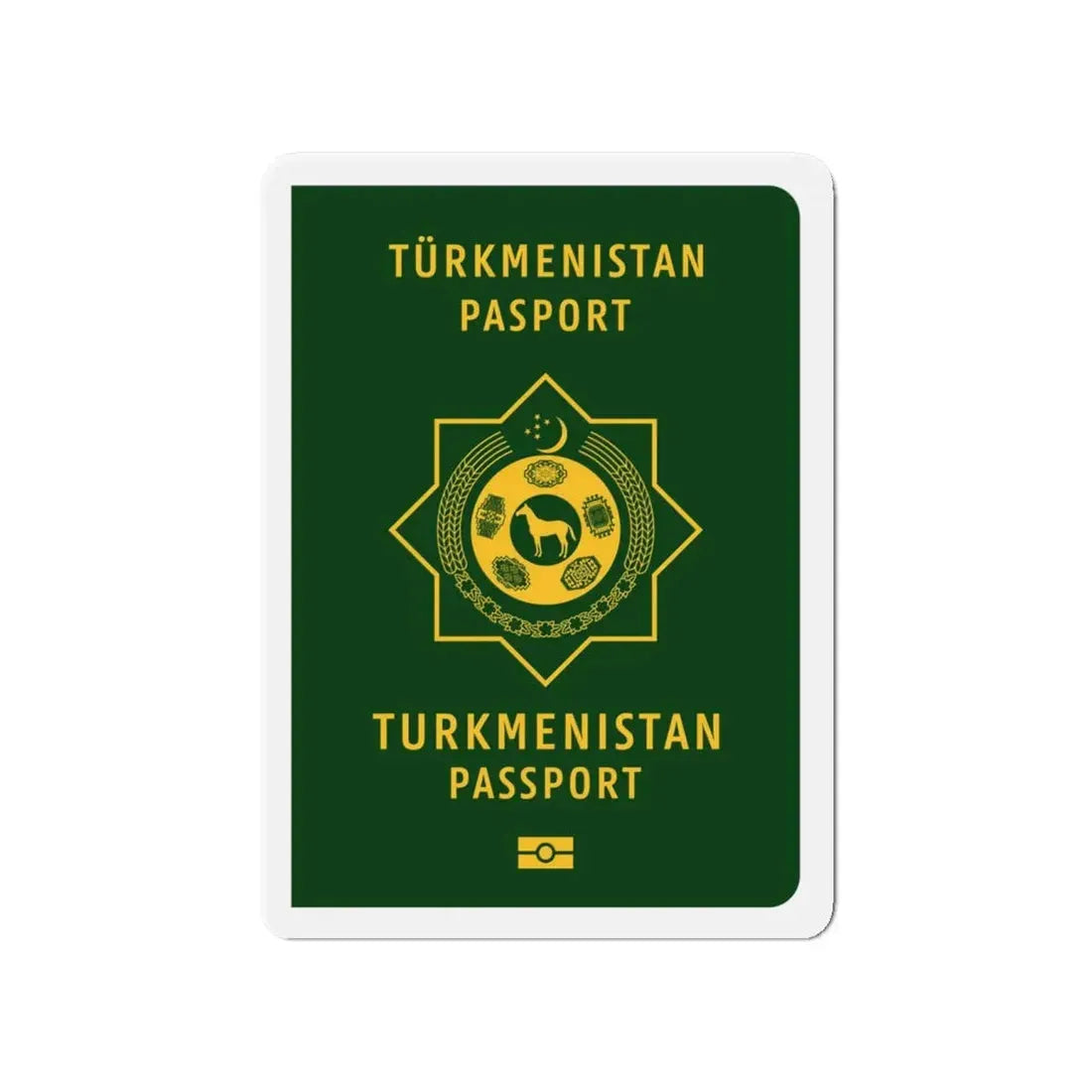 Turkmen Passport - Refrigerator Magnet 4 Inch - The Sticker Space