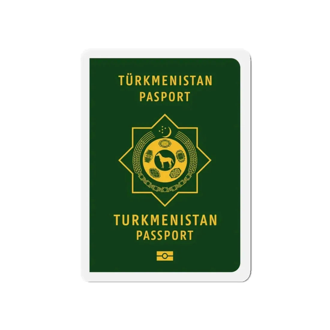 Turkmen Passport - Refrigerator Magnet 5 Inch - The Sticker Space