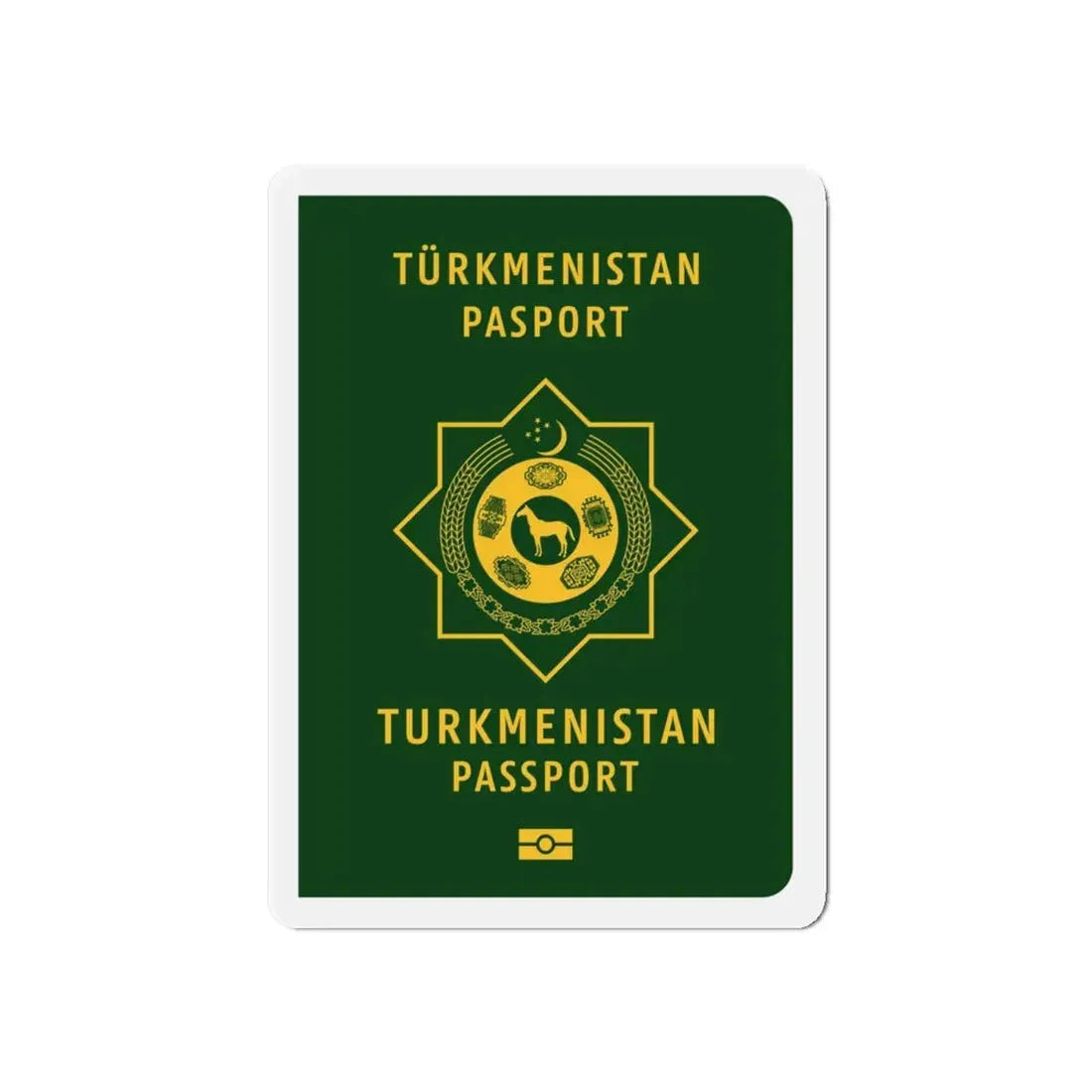 Turkmen Passport - Refrigerator Magnet 6 Inch - The Sticker Space