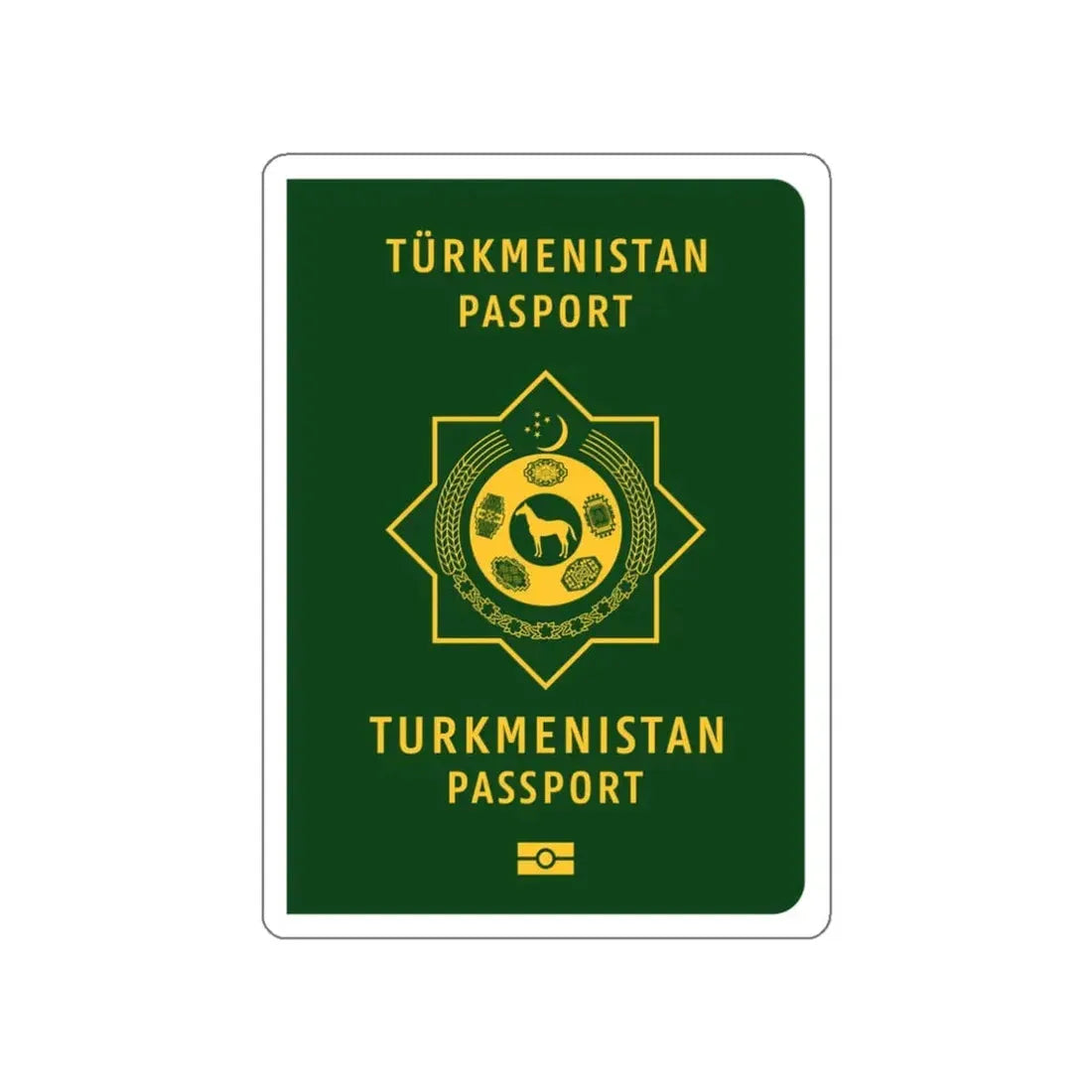 Turkmen Passport STICKER Vinyl Die-Cut Decal 3 Inch - The Sticker Space