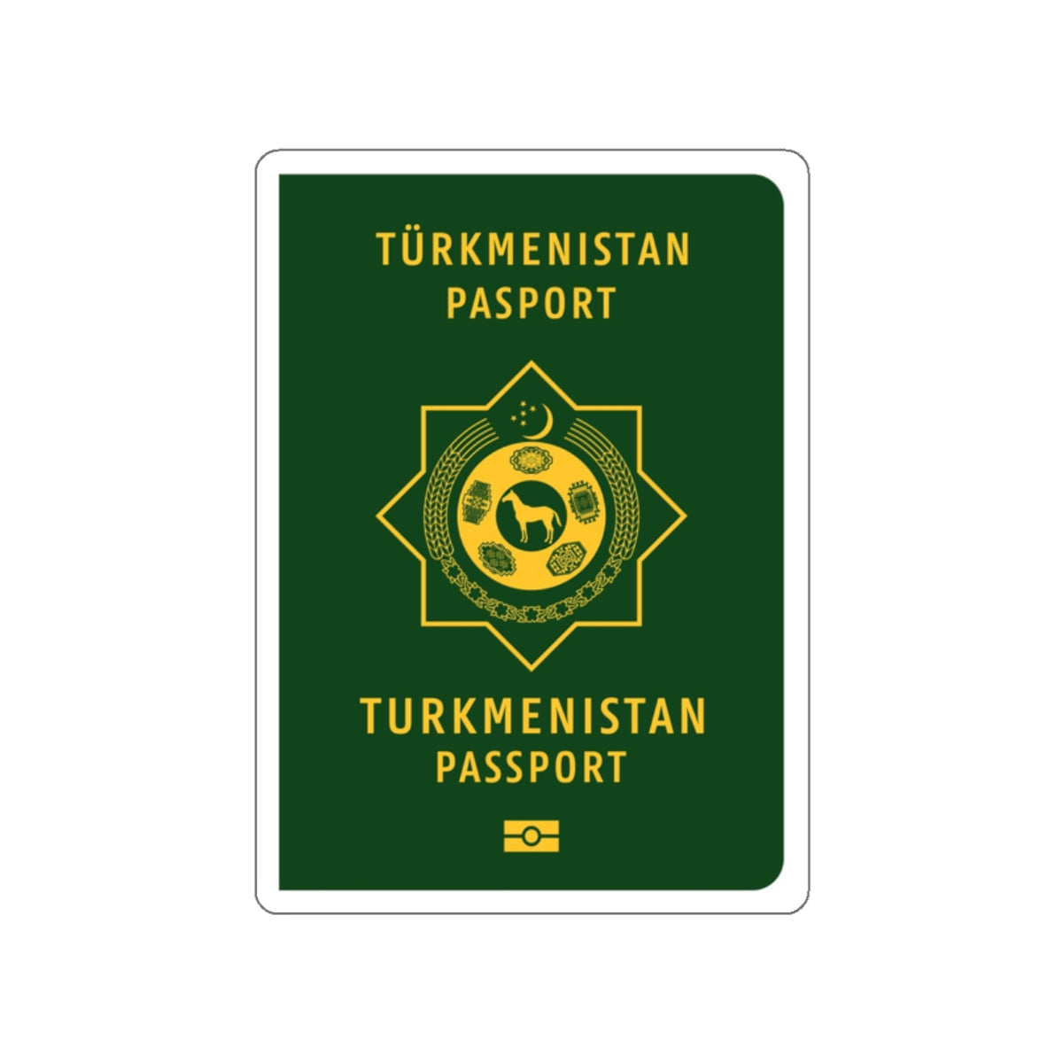 Turkmen Passport STICKER Vinyl Die-Cut Decal-White-The Sticker Space