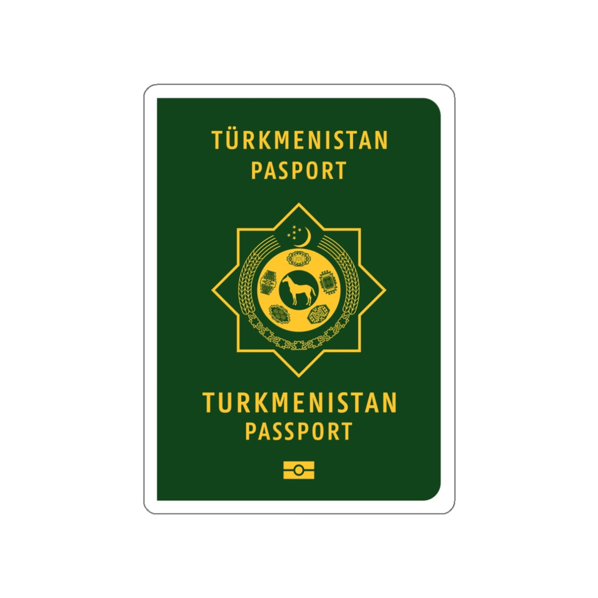 Turkmen Passport STICKER Vinyl Die-Cut Decal-White-The Sticker Space