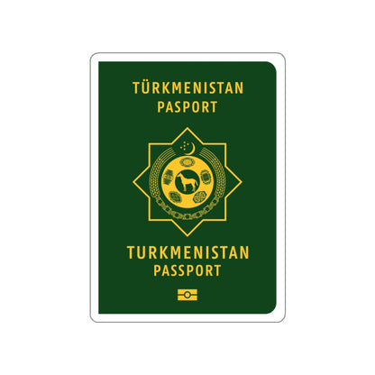 Turkmen Passport STICKER Vinyl Die-Cut Decal-White-The Sticker Space