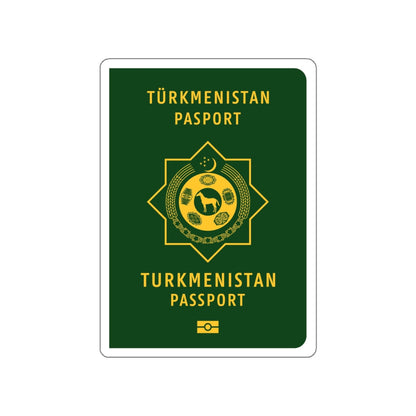 Turkmen Passport STICKER Vinyl Die-Cut Decal-White-The Sticker Space