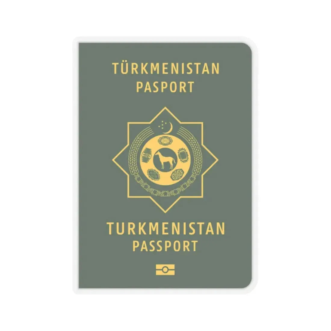 Turkmen Passport - STICKER Vinyl Kiss-Cut Decal 2 Inch Transparent - The Sticker Space