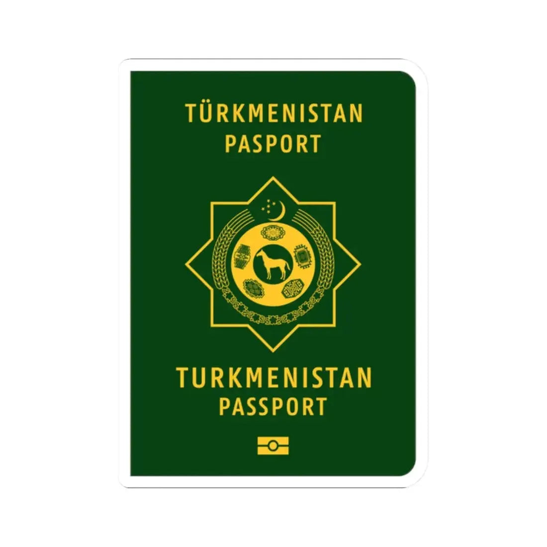 Turkmen Passport - STICKER Vinyl Kiss-Cut Decal 2 Inch White - The Sticker Space
