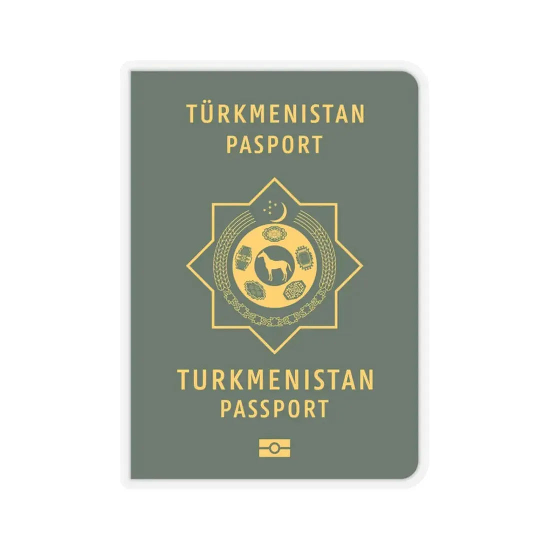 Turkmen Passport - STICKER Vinyl Kiss-Cut Decal 3 Inch Transparent - The Sticker Space