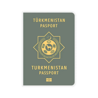 Turkmen Passport - STICKER Vinyl Kiss-Cut Decal 3 Inch Transparent - The Sticker Space