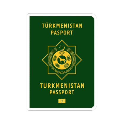 Turkmen Passport - STICKER Vinyl Kiss-Cut Decal 3 Inch White - The Sticker Space