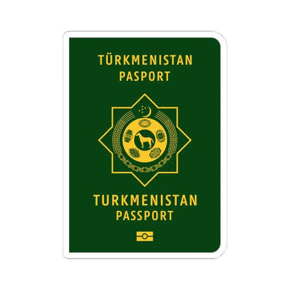 Turkmen Passport - STICKER Vinyl Kiss-Cut Decal 4 Inch White - The Sticker Space
