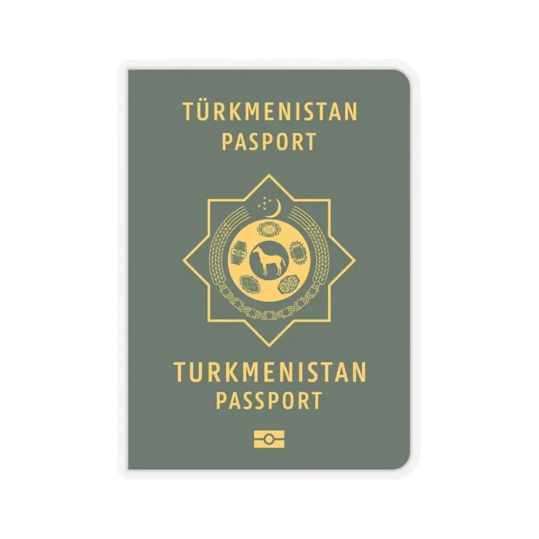 Turkmen Passport - STICKER Vinyl Kiss-Cut Decal 6 Inch Transparent - The Sticker Space