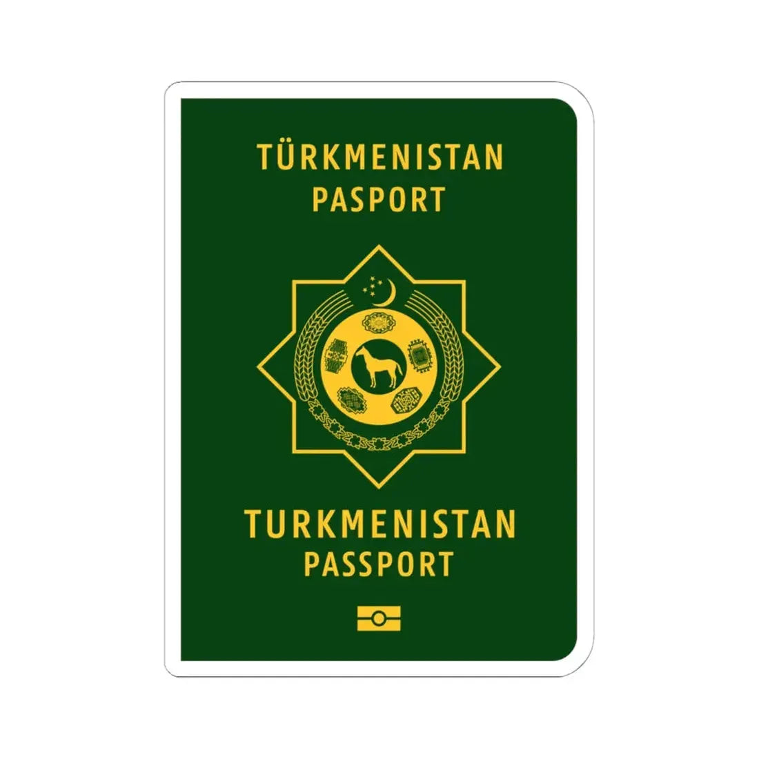 Turkmen Passport - STICKER Vinyl Kiss-Cut Decal 6 Inch White - The Sticker Space