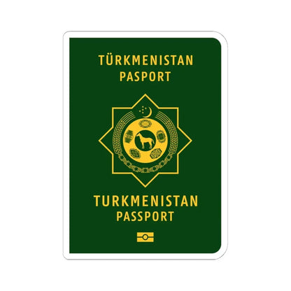Turkmen Passport - STICKER Vinyl Kiss-Cut Decal 6 Inch White - The Sticker Space
