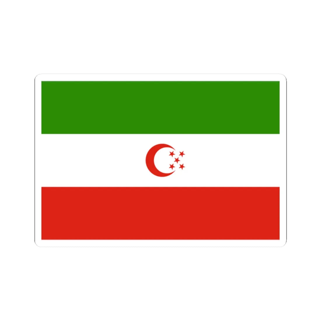 Turkmensahra Liberation Organization flag (Iran) STICKER Vinyl Kiss-Cut Decal 2 Inch White - The Sticker Space